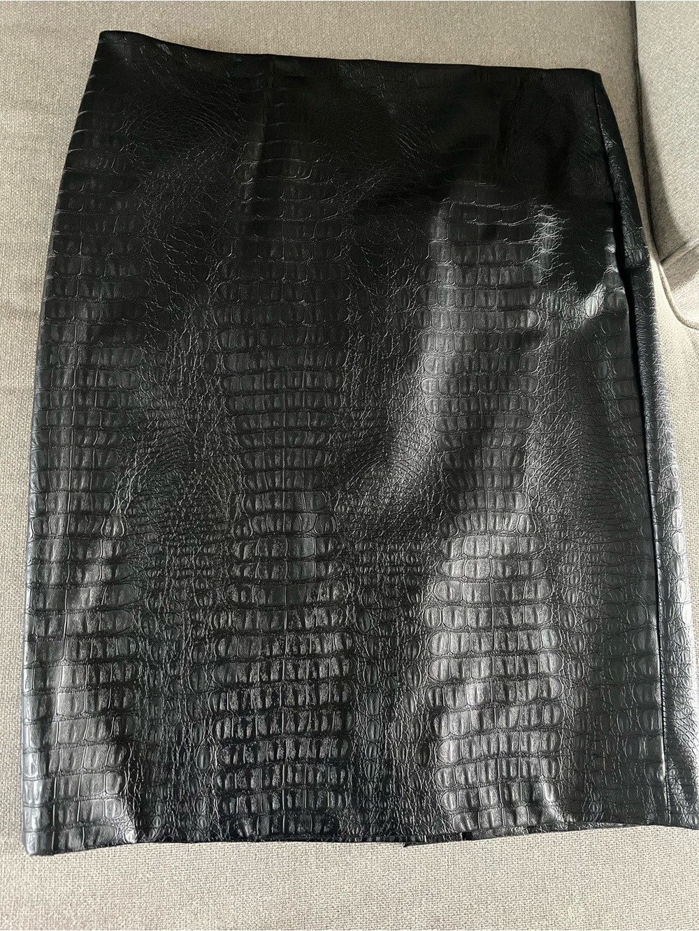 Anne Klein Black Faux Croc Skirt
